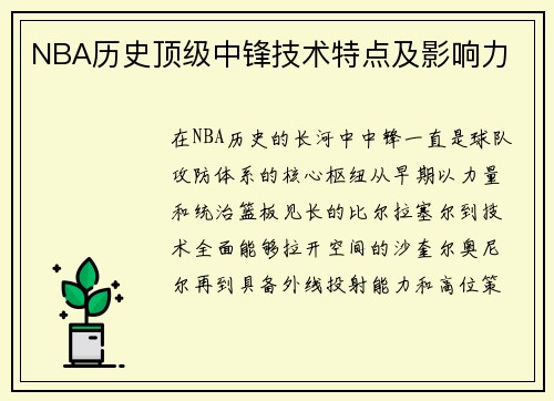NBA历史顶级中锋技术特点及影响力